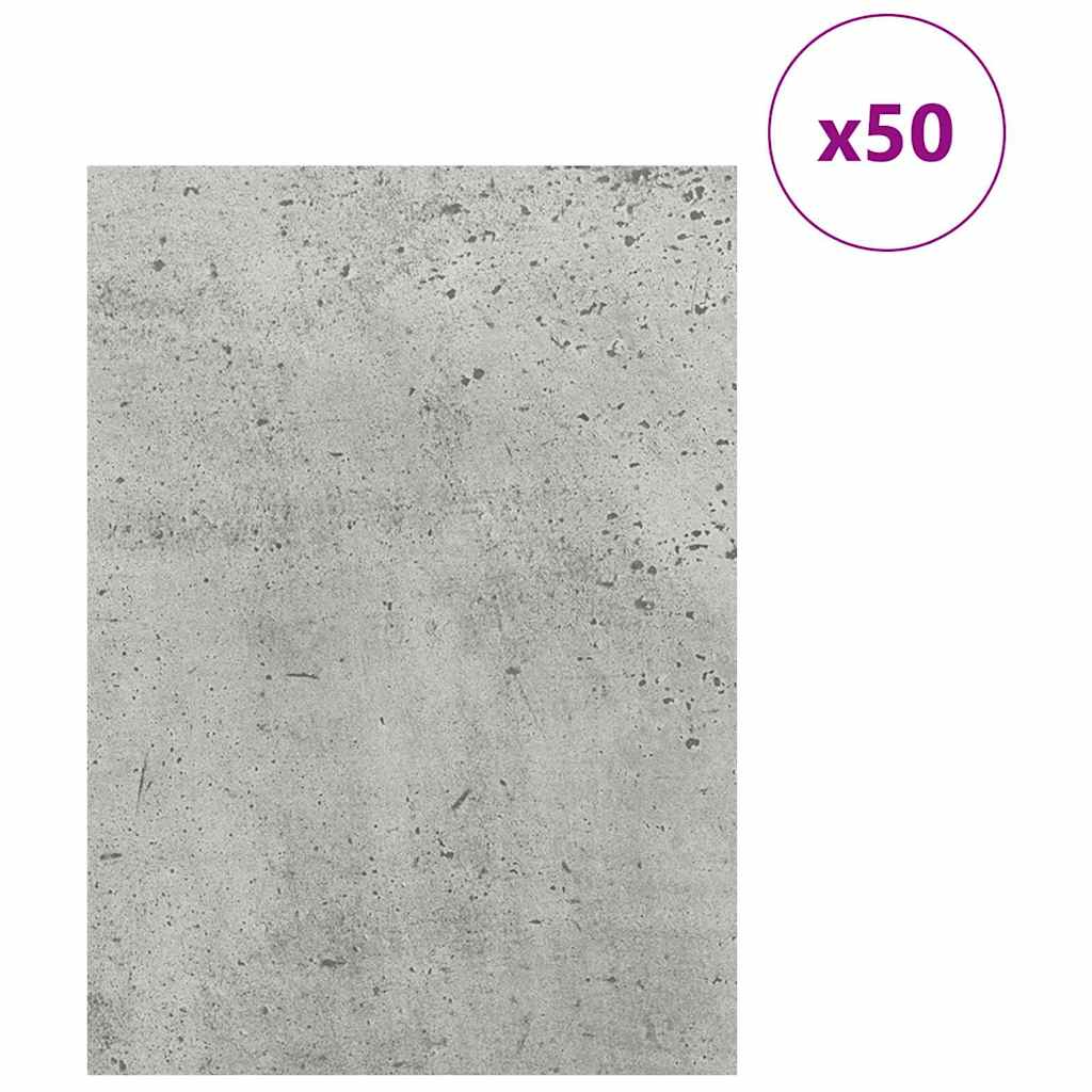 vidaXL Panele dekoracyjne 50 pcs Betonowy szary 30 x 42 x 0,27 cm