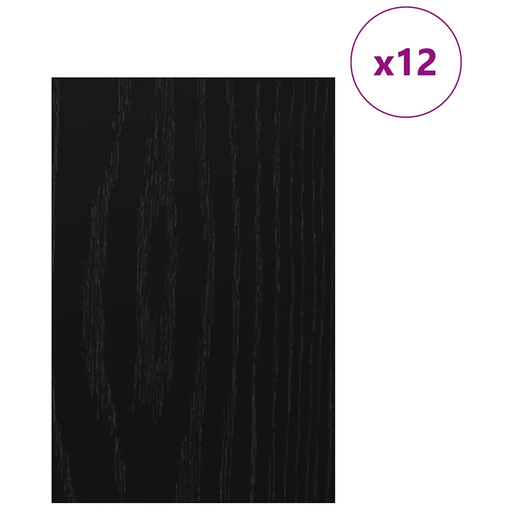 vidaXL Panele dekoracyjne 12 pcs Czarny Dąb 40 x 60 x 0.27 cm