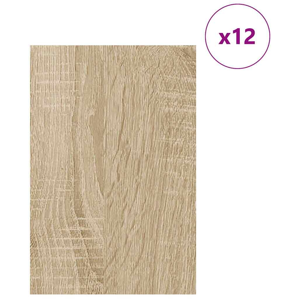 vidaXL Panele dekoracyjne 12 pcs Dąb Sonoma 40 x 60 x 0.27 cm