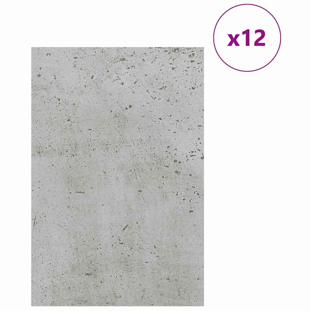 vidaXL Panele dekoracyjne 12 pcs Betonowy szary 40 x 60 x 0.27 cm