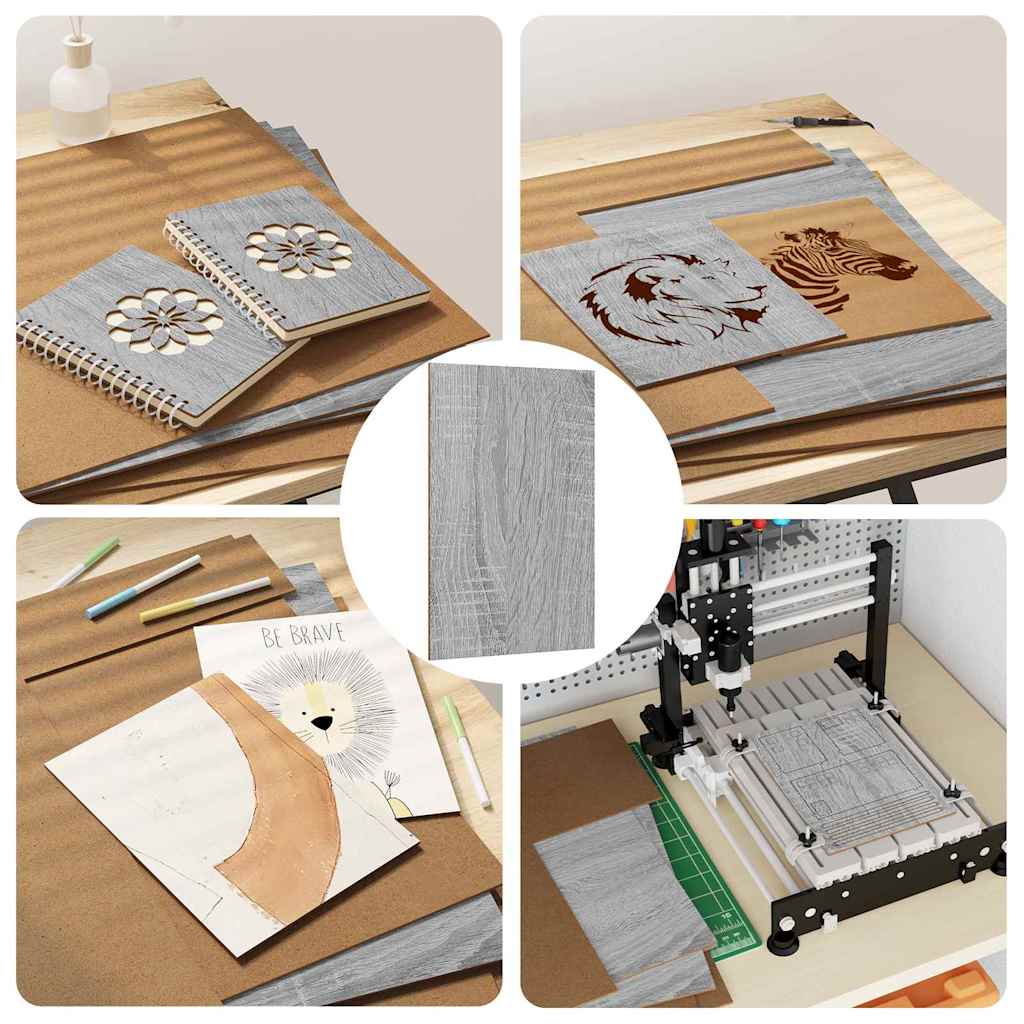 vidaXL Panele dekoracyjne 12 pcs Szary Sonoma 40 x 60 x 0.27 cm