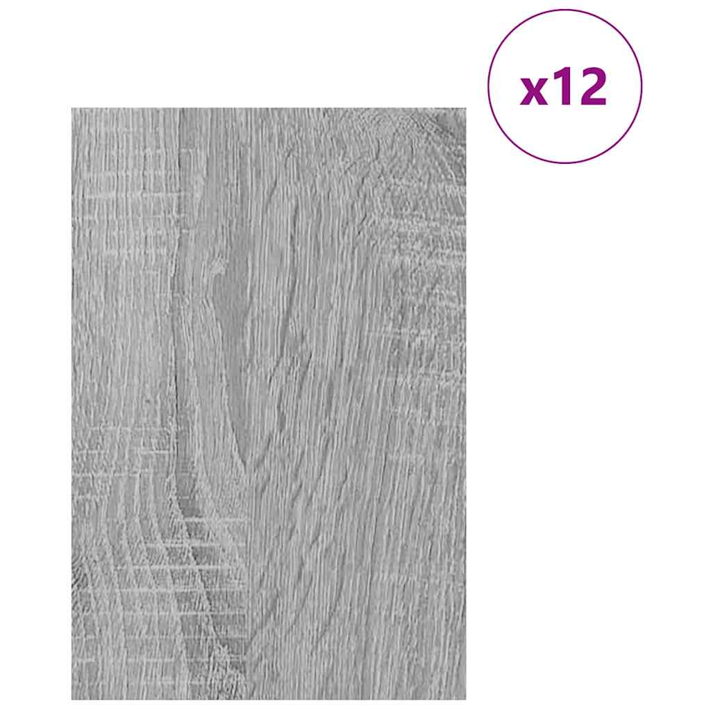 vidaXL Panele dekoracyjne 12 pcs Szary Sonoma 40 x 60 x 0.27 cm