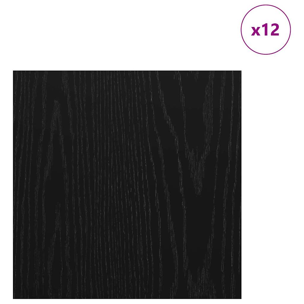 vidaXL Panele dekoracyjne 12 pcs Czarny Dąb 30 x 30 x 0.27 cm
