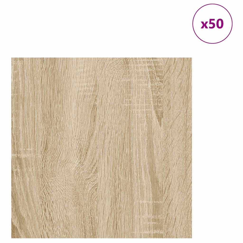 vidaXL Panele dekoracyjne 50 pcs Dąb Sonoma 30 x 30 x 0.27 cm