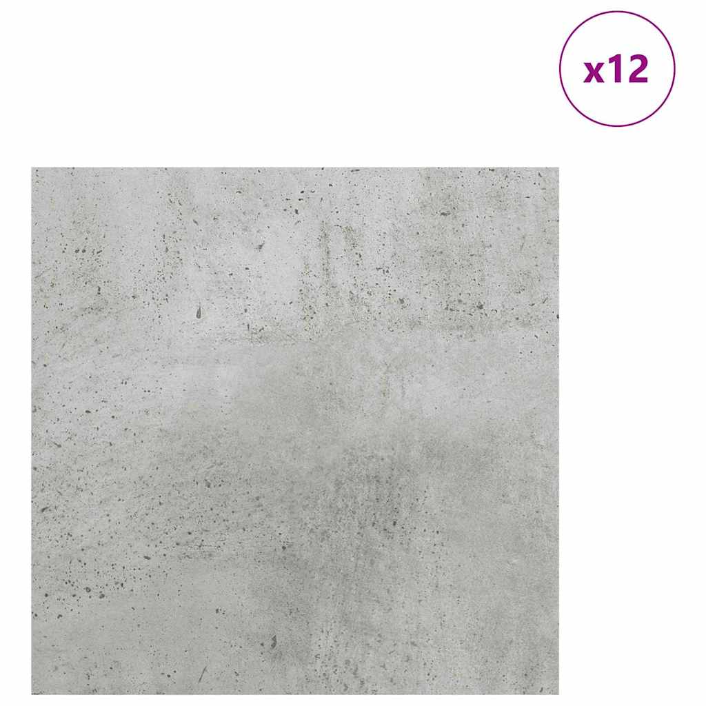 vidaXL Panele dekoracyjne 12 pcs Betonowy szary 30 x 30 x 0.27 cm