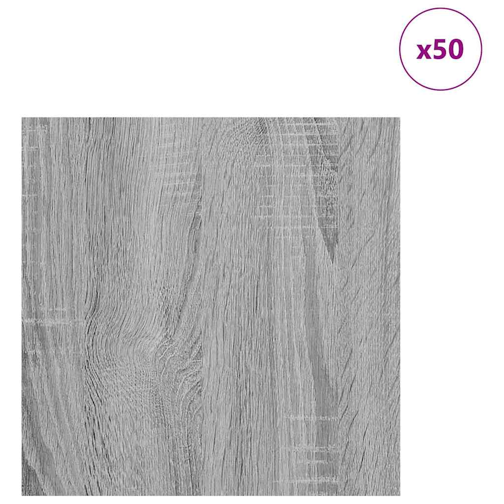 vidaXL Panele dekoracyjne 50 pcs Szary Sonoma 30 x 30 x 0.27 cm