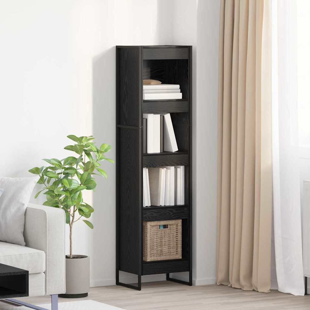 vidaXL Szafka na książki Czarny Dąb 40 x 30 x 155 cm