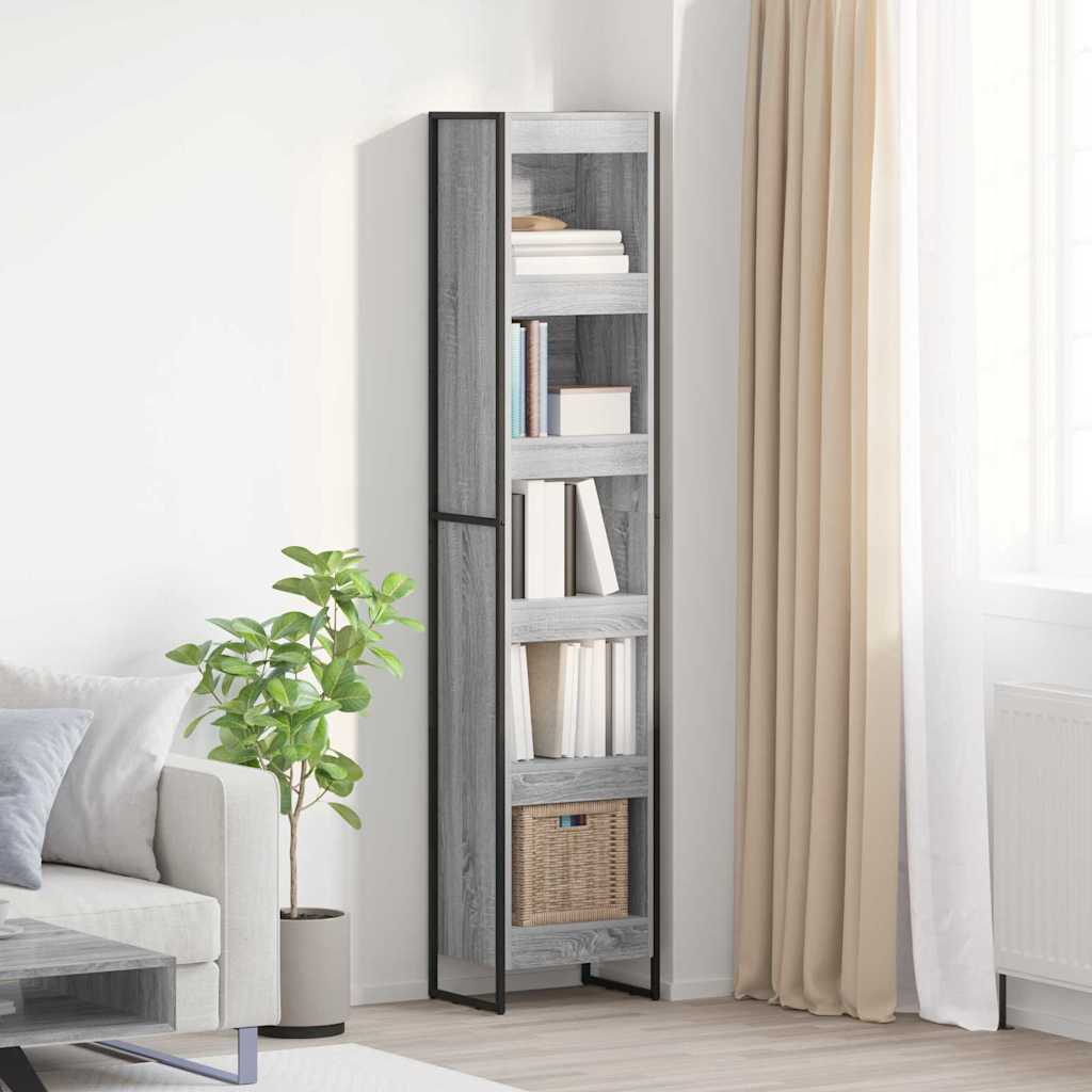 vidaXL Szafka na książki Szary Sonoma 40 x 30 x 189,5 cm