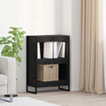 vidaXL Szafka na książki Czarny Dąb 60 x 30 x 86,5 cm