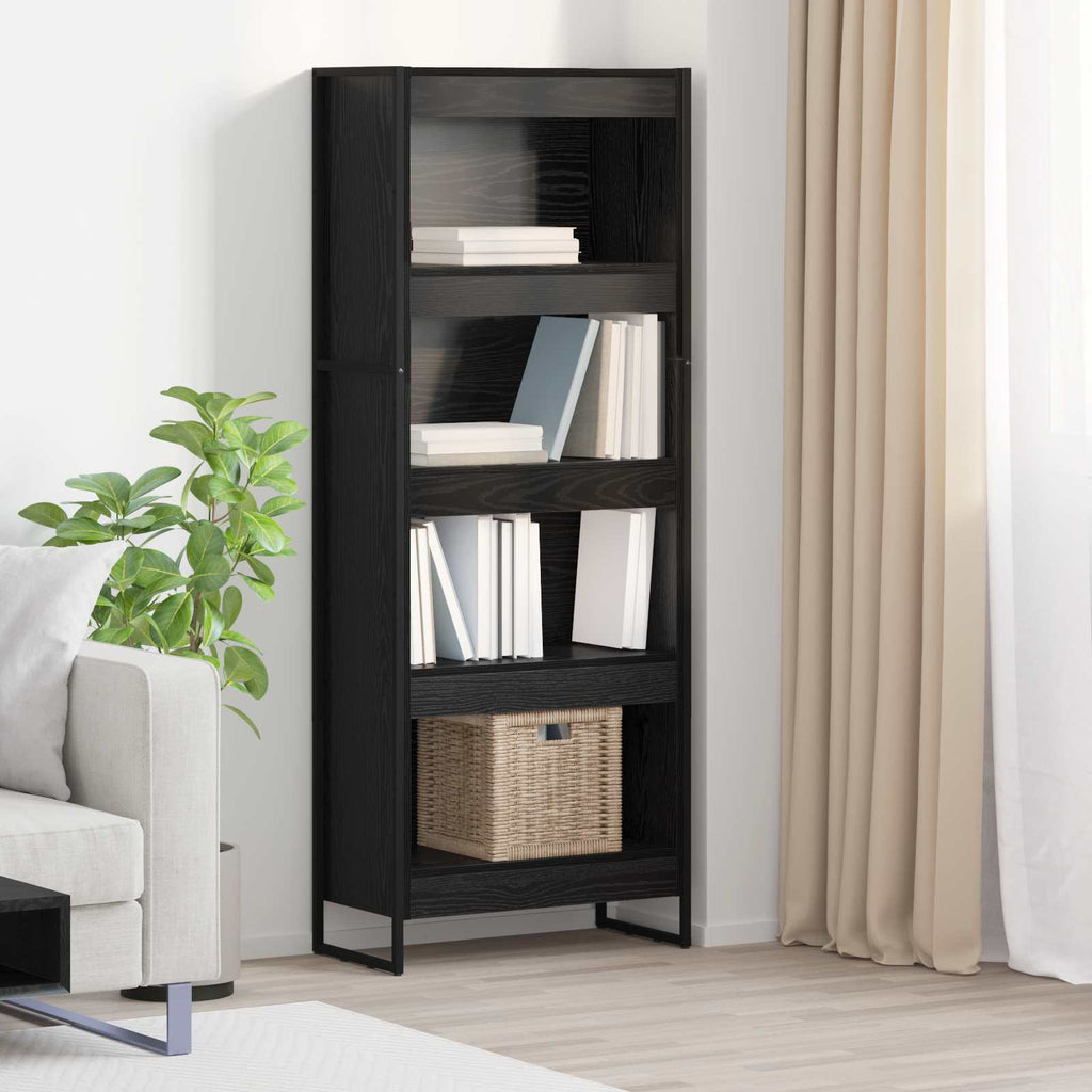 vidaXL Szafka na książki Czarny Dąb 60 x 30 x 155 cm