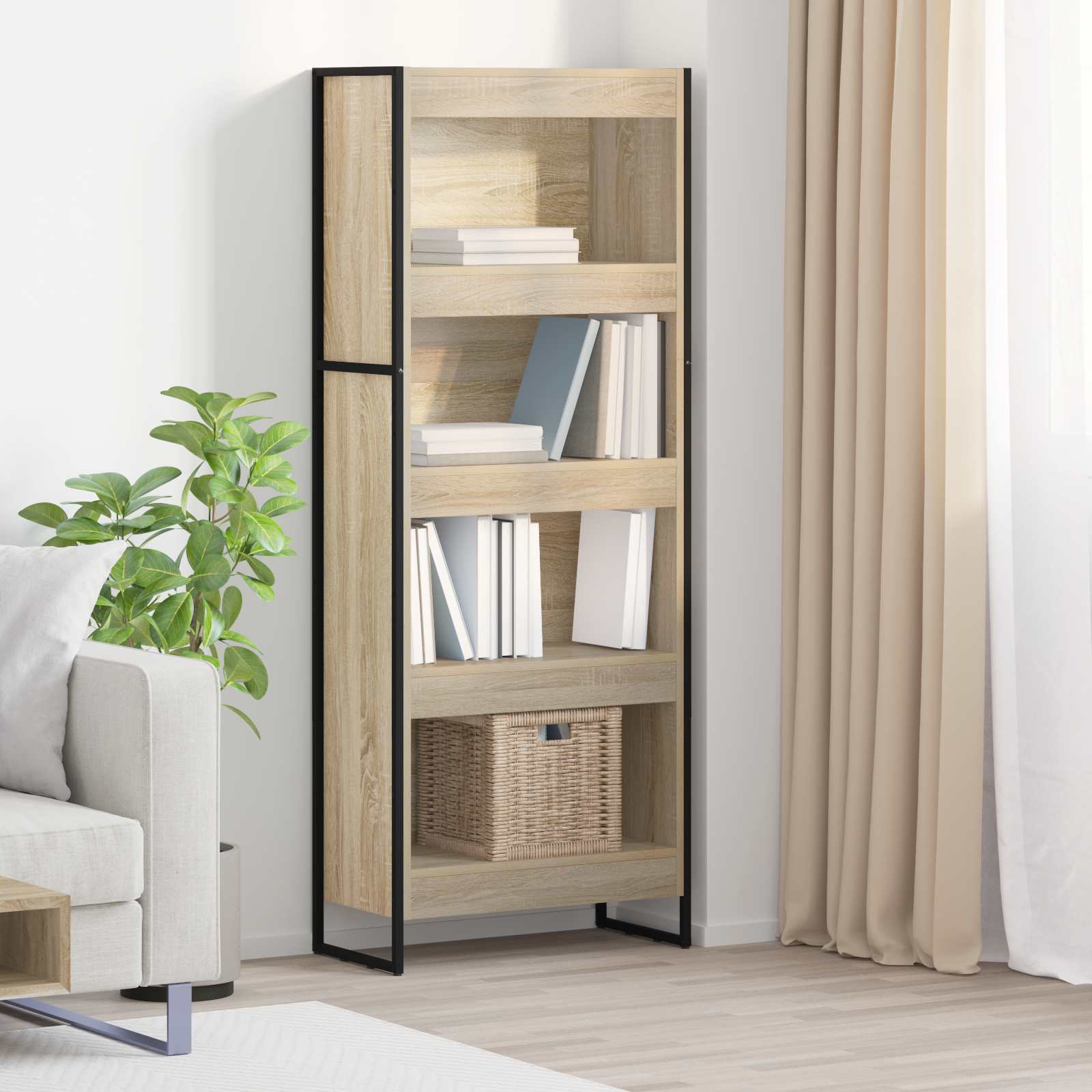 vidaXL Szafka na książki Sonoma 60 x 30 x 155 cm