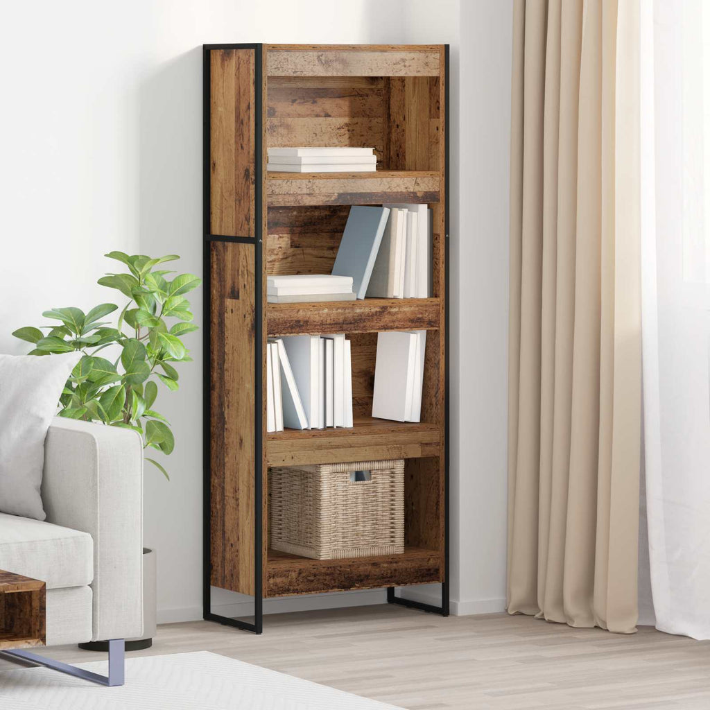 vidaXL Szafka na książki Stare drewno 60 x 30 x 155 cm