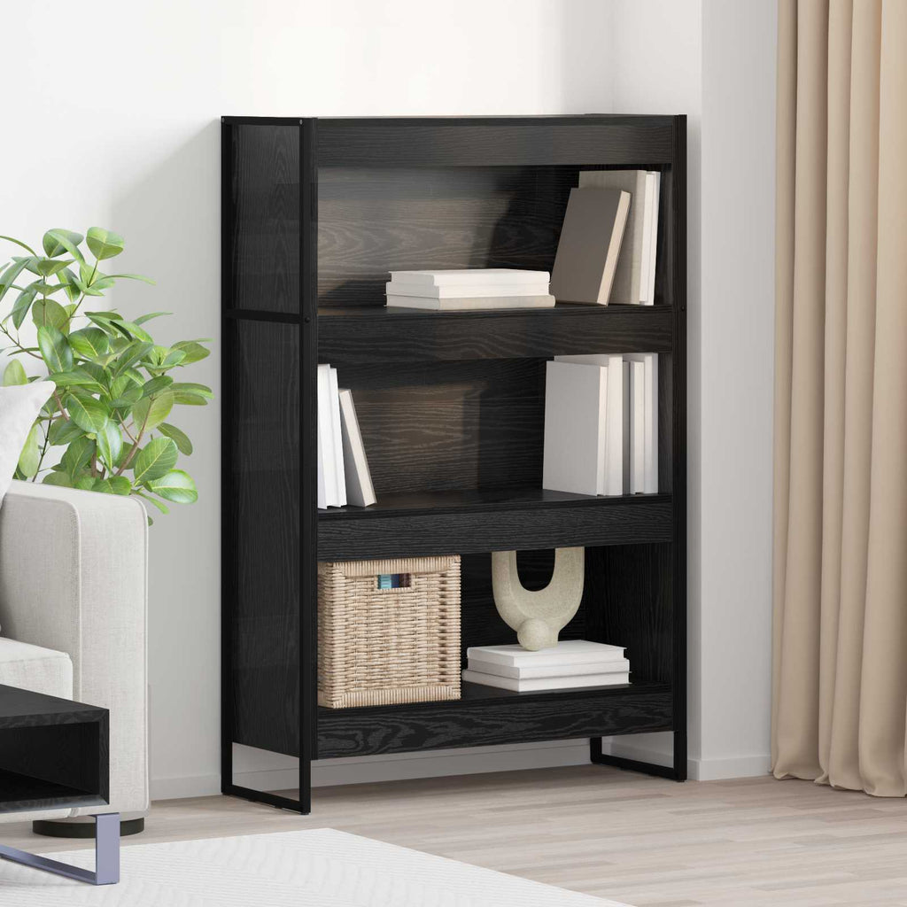 vidaXL Szafka na książki Czarny Dąb 80 x 30 x 121 cm