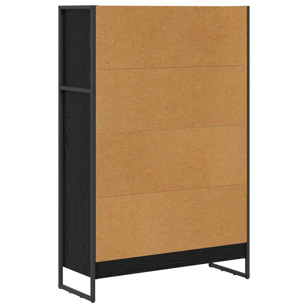 vidaXL Szafka na książki Czarny Dąb 80 x 30 x 121 cm