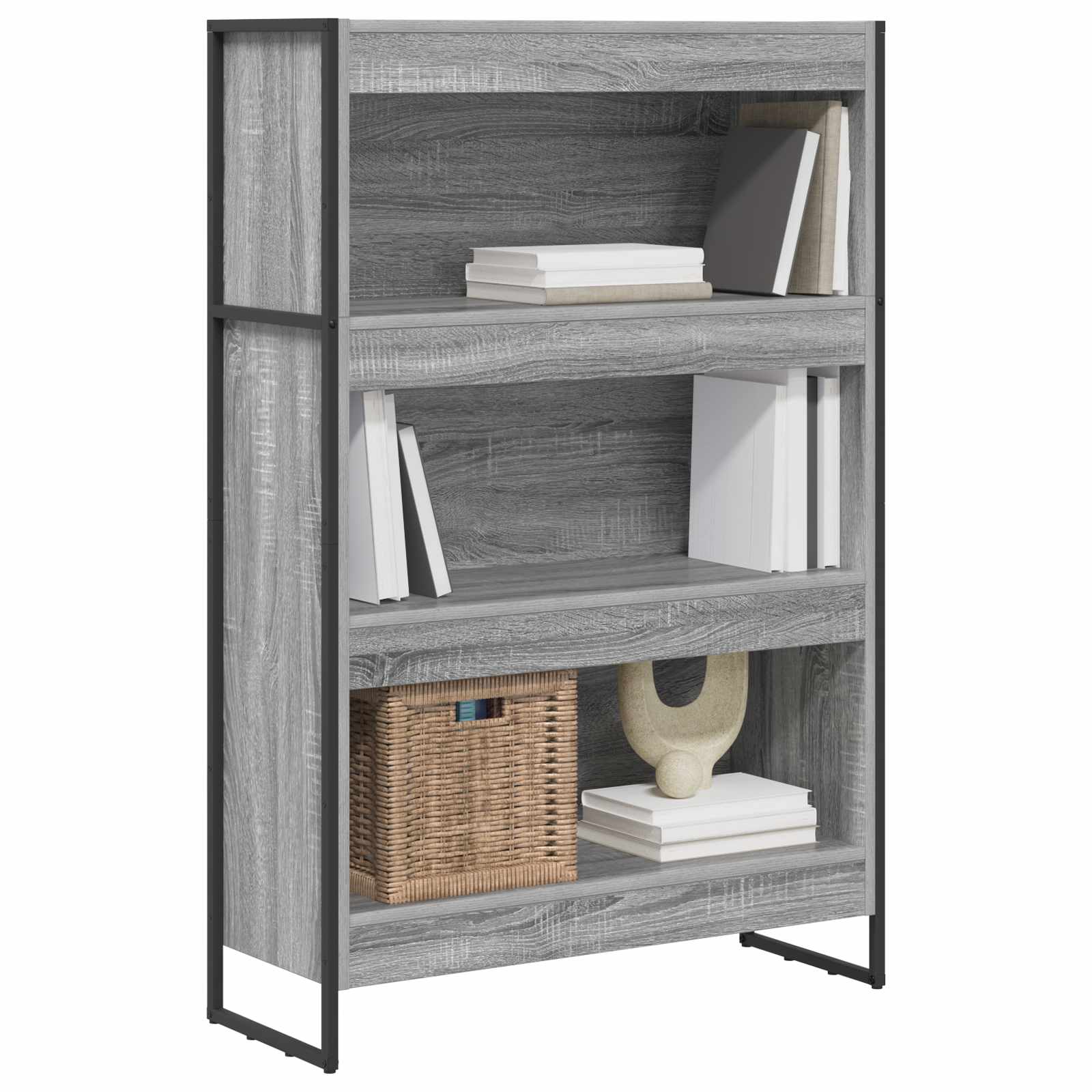 vidaXL Szafka na książki Szary Sonoma 80 x 30 x 121 cm