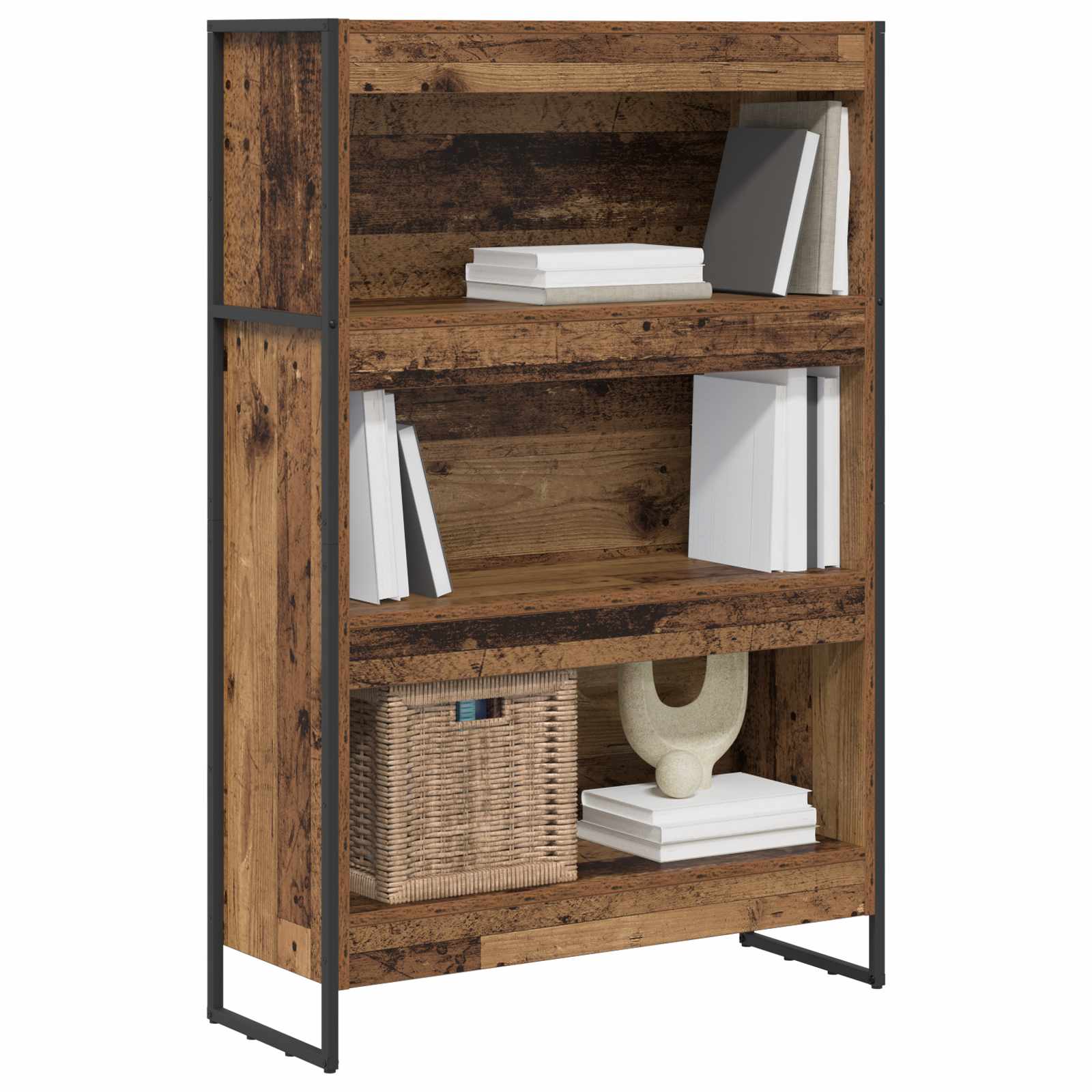 vidaXL Szafka na książki Stare drewno 80 x 30 x 121 cm