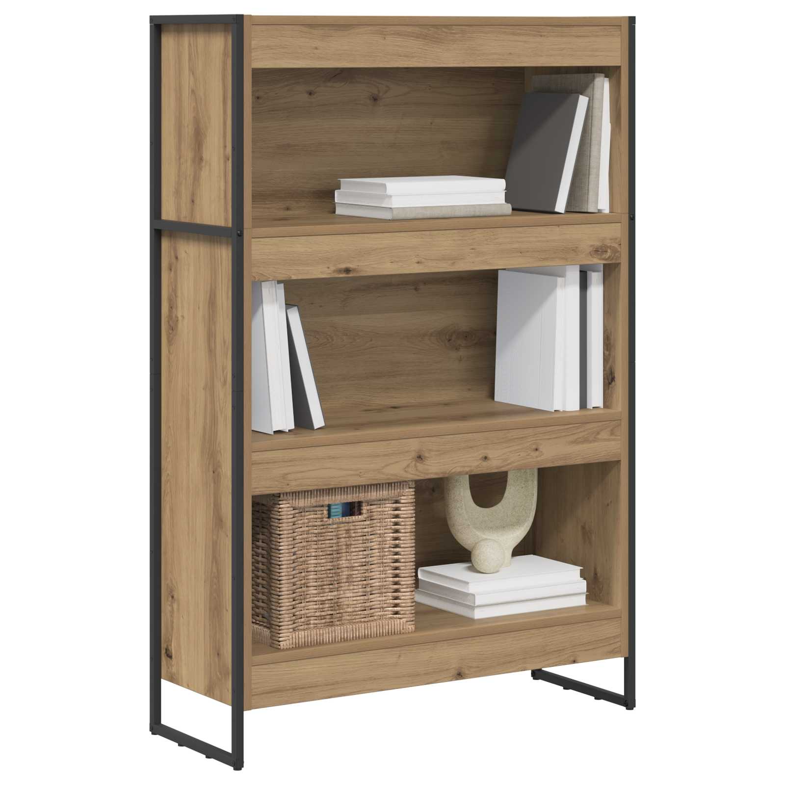 vidaXL Szafka na książki Dąb rzemieślniczy 80 x 30 x 121 cm