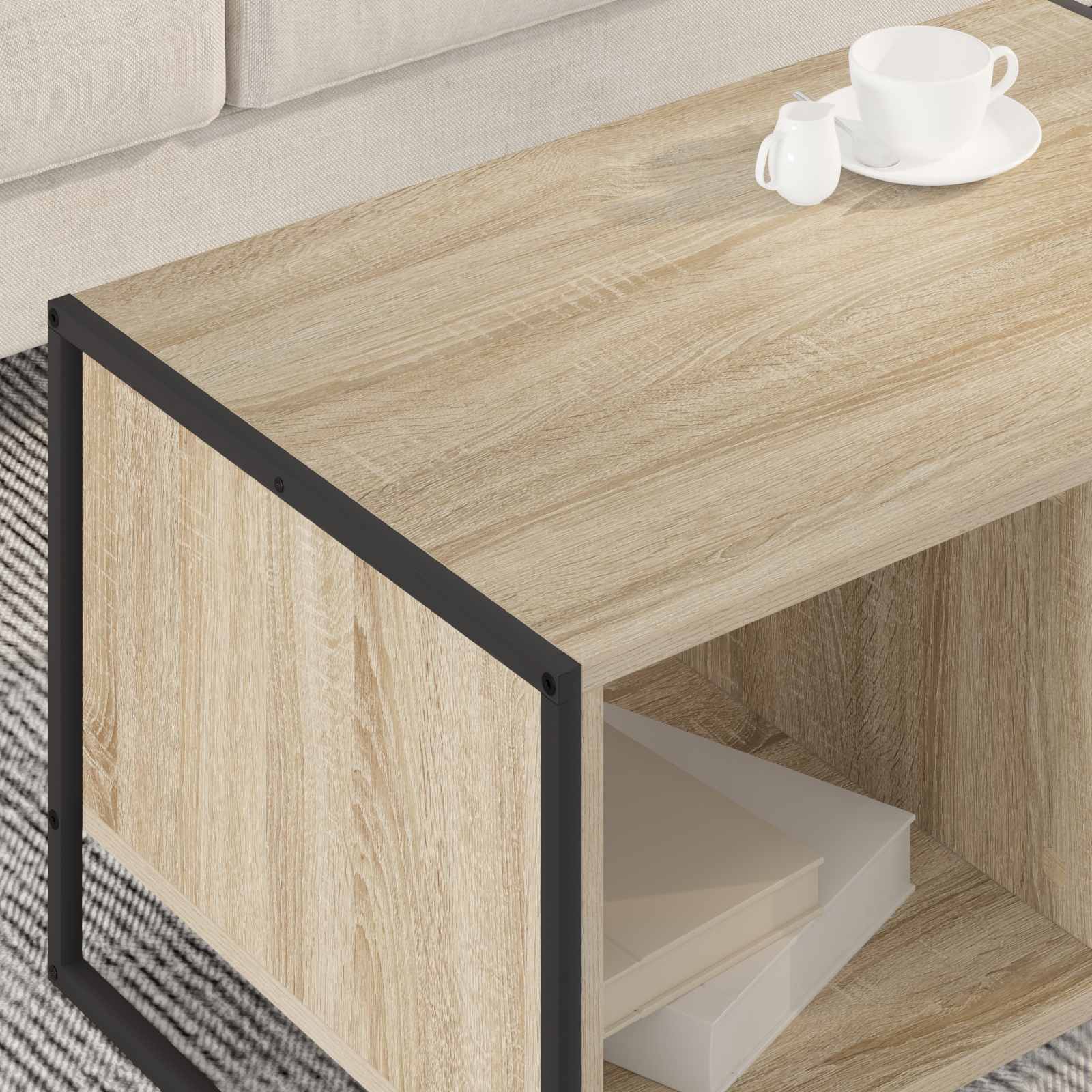 vidaXL Stolik kawowy Sonoma 80 x 50 x 40 cm Materiał drewnopochodny