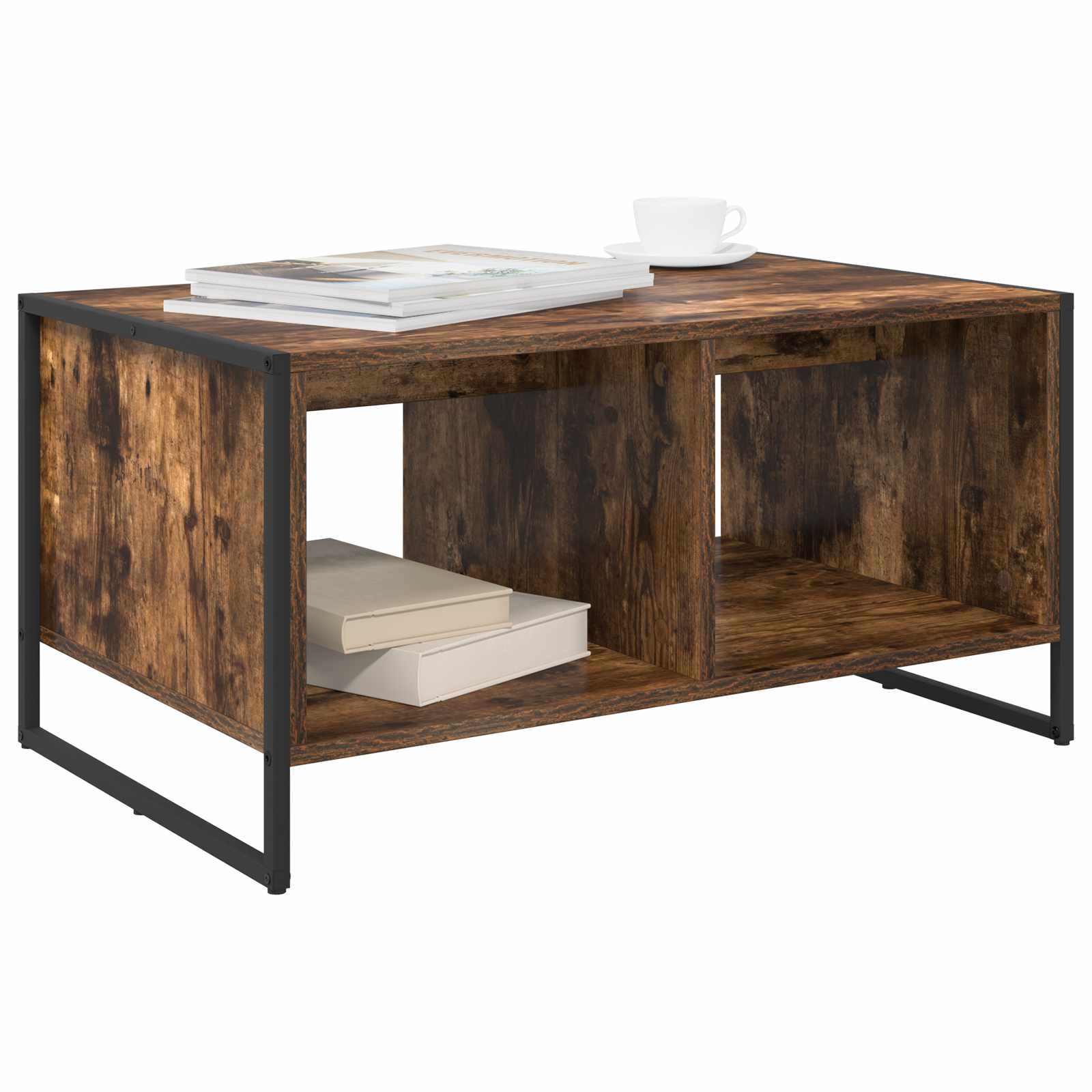 vidaXL Stolik kawowy Dąb dymny 80 x 50 x 40 cm Materiał drewnopochodny