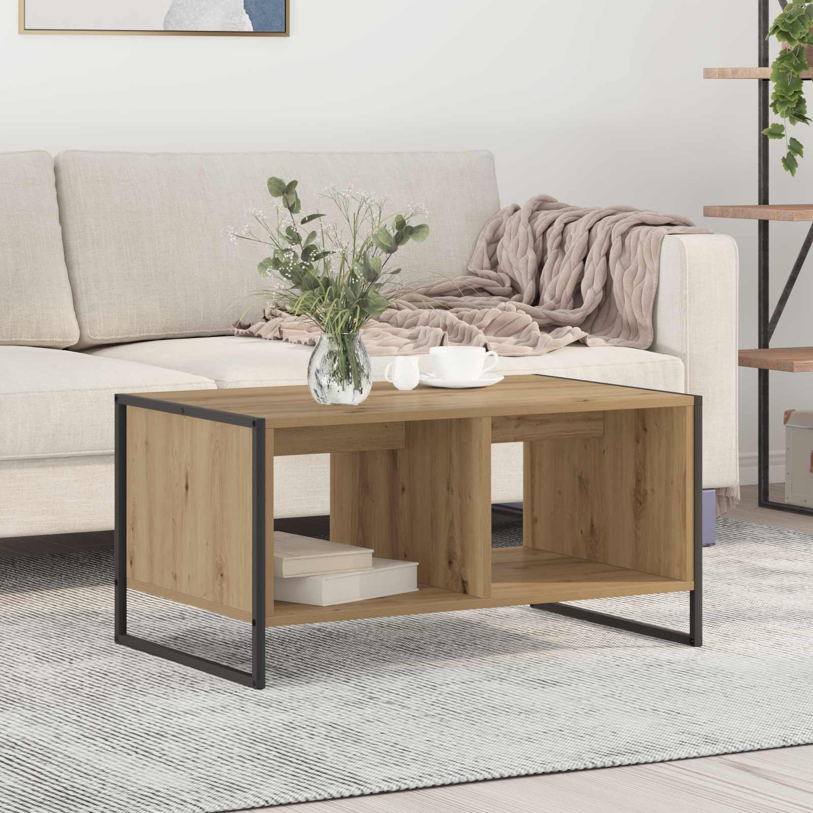 vidaXL Stolik kawowy Dąb rzemieślniczy 80 x 50 x 40 cm