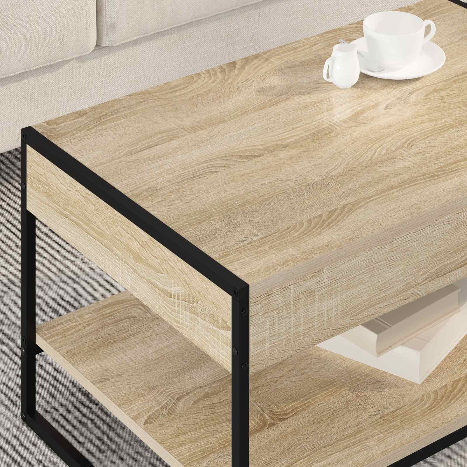 vidaXL Stolik kawowy Sonoma 80 x 50 x 40 cm Materiał drewnopochodny