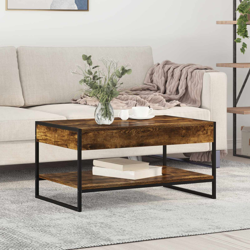 vidaXL Stolik kawowy Dąb dymny 80 x 50 x 40 cm Materiał drewnopochodny