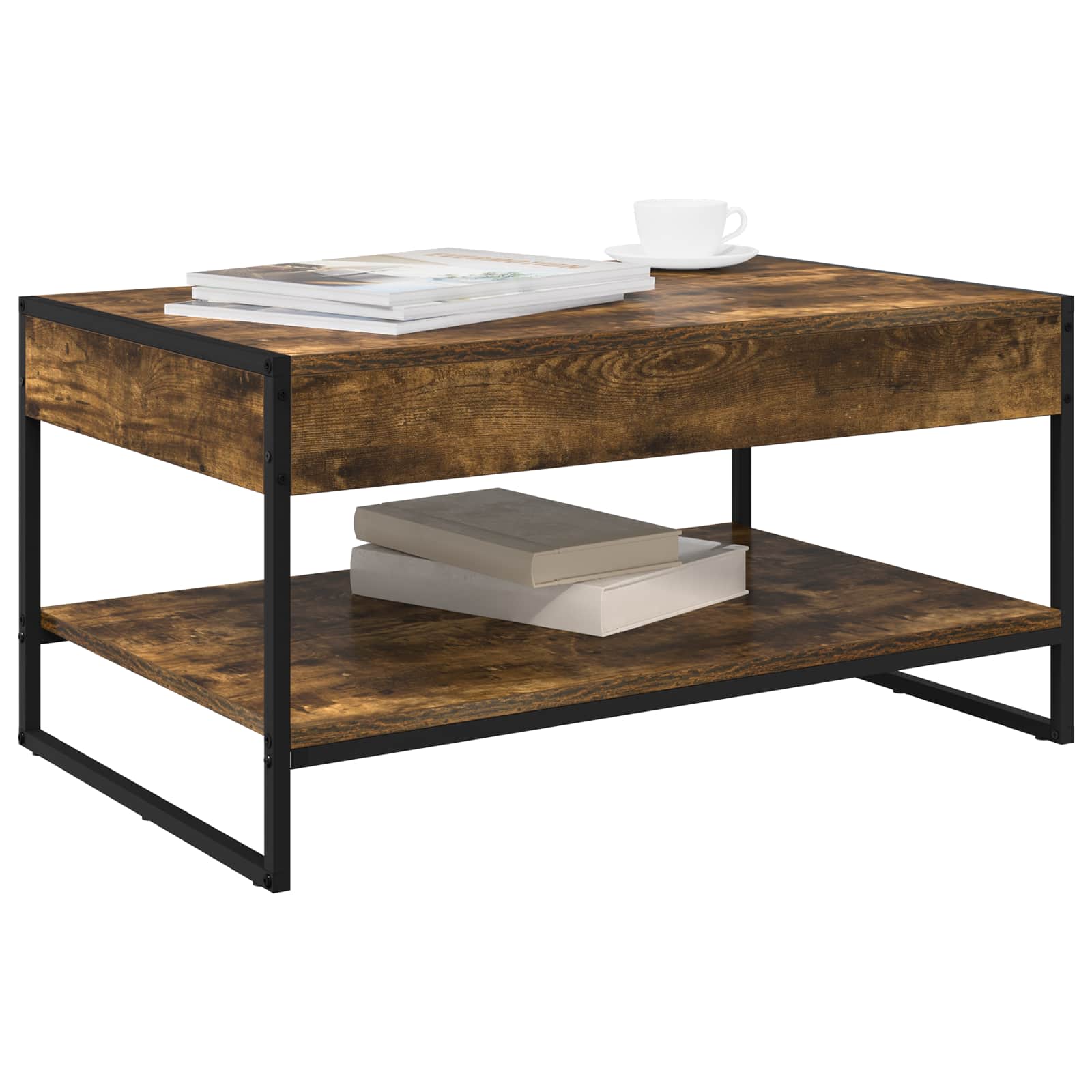 vidaXL Stolik kawowy Dąb dymny 80 x 50 x 40 cm Materiał drewnopochodny