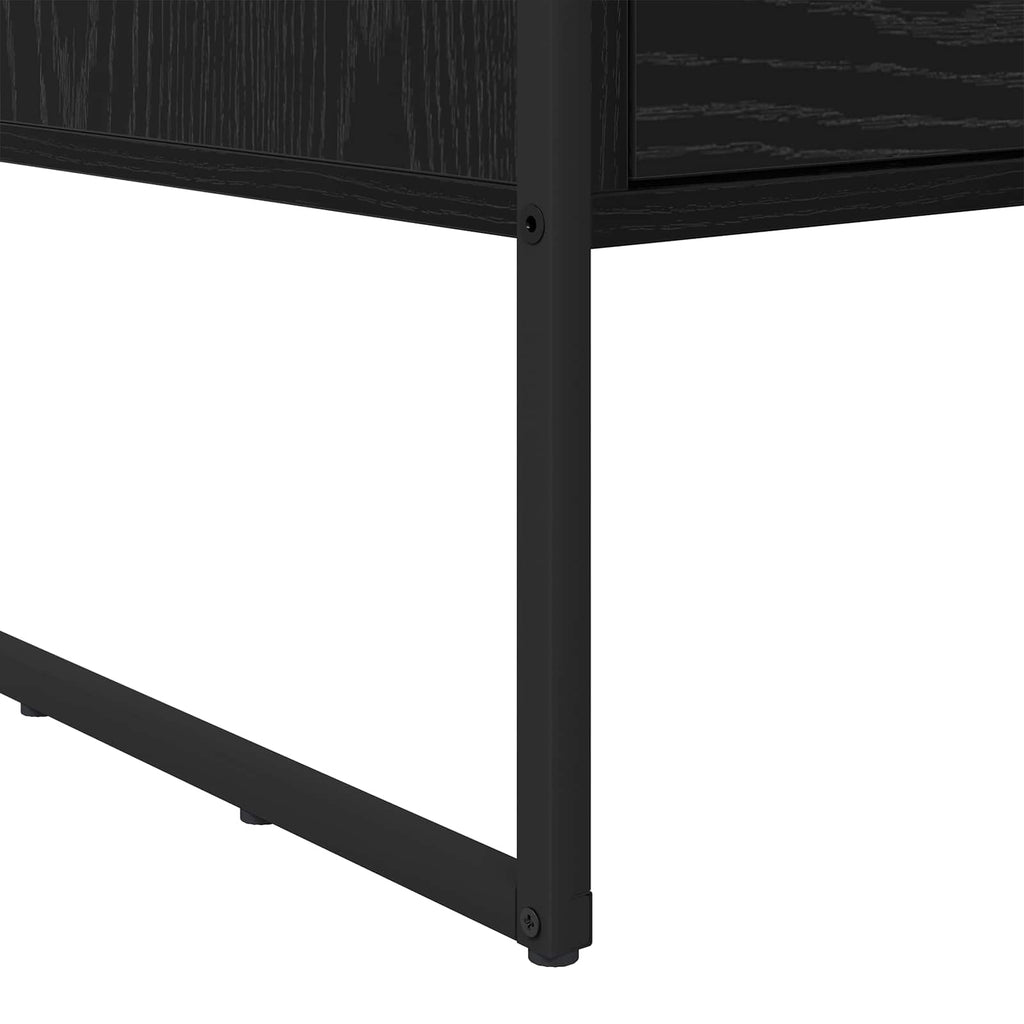 vidaXL Stolik kawowy z szufladą Czarny Dąb 100 x 46 x 40 cm