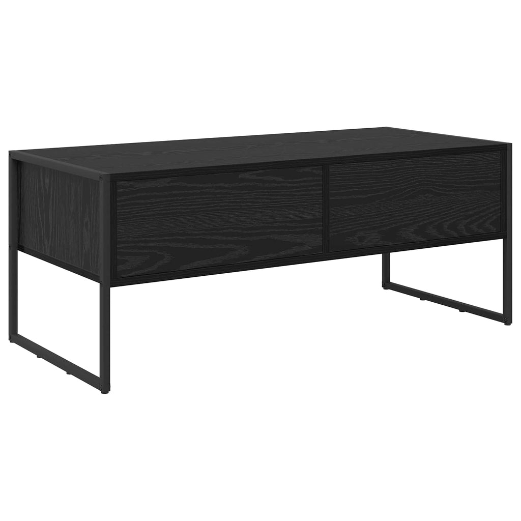 vidaXL Stolik kawowy z szufladą Czarny Dąb 100 x 46 x 40 cm
