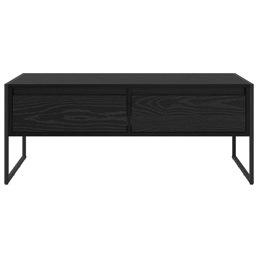 vidaXL Stolik kawowy z szufladą Czarny Dąb 100 x 46 x 40 cm