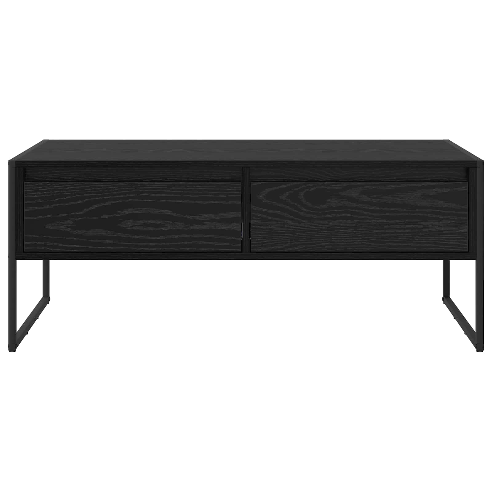 vidaXL Stolik kawowy z szufladą Czarny Dąb 100 x 46 x 40 cm