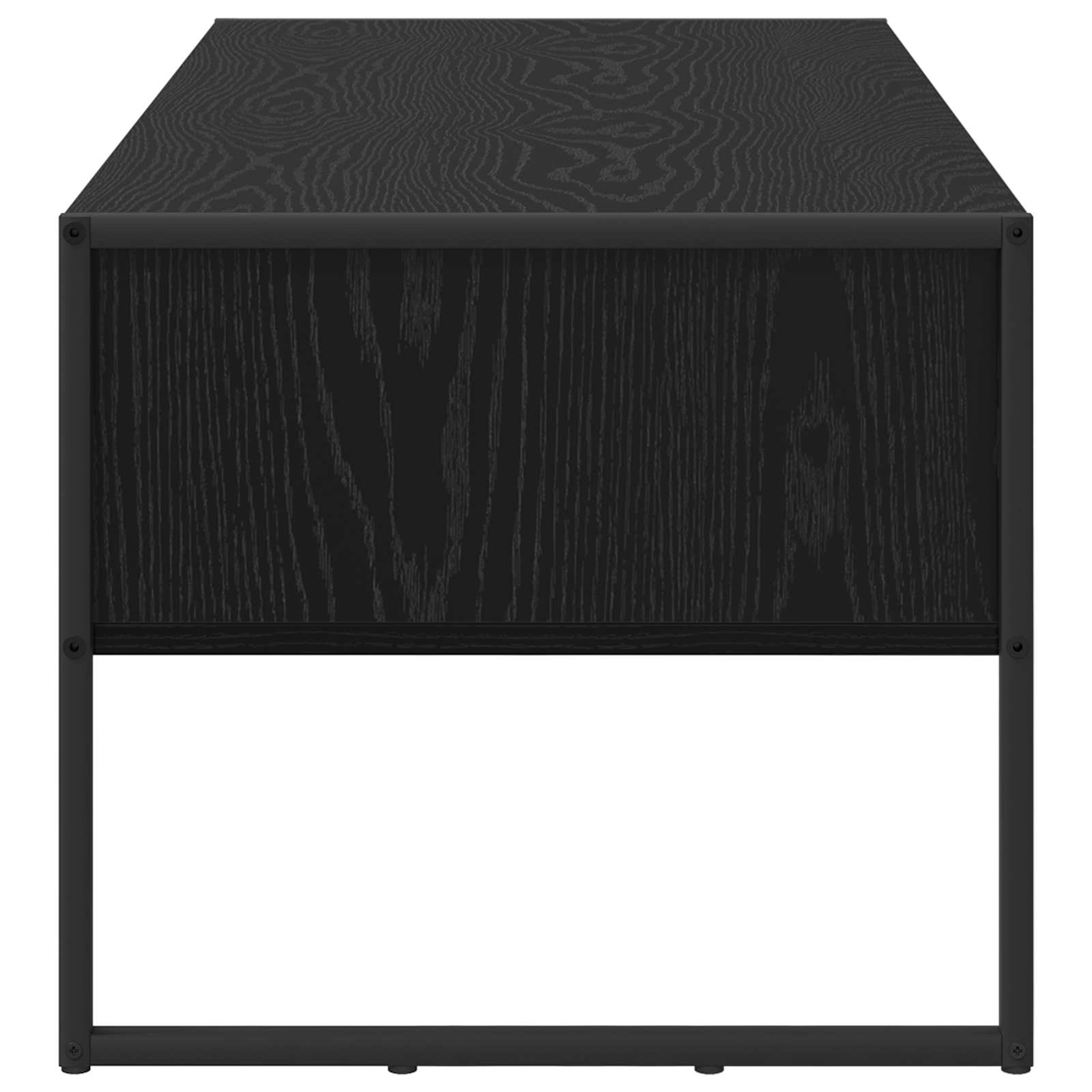 vidaXL Stolik kawowy z szufladą Czarny Dąb 100 x 46 x 40 cm