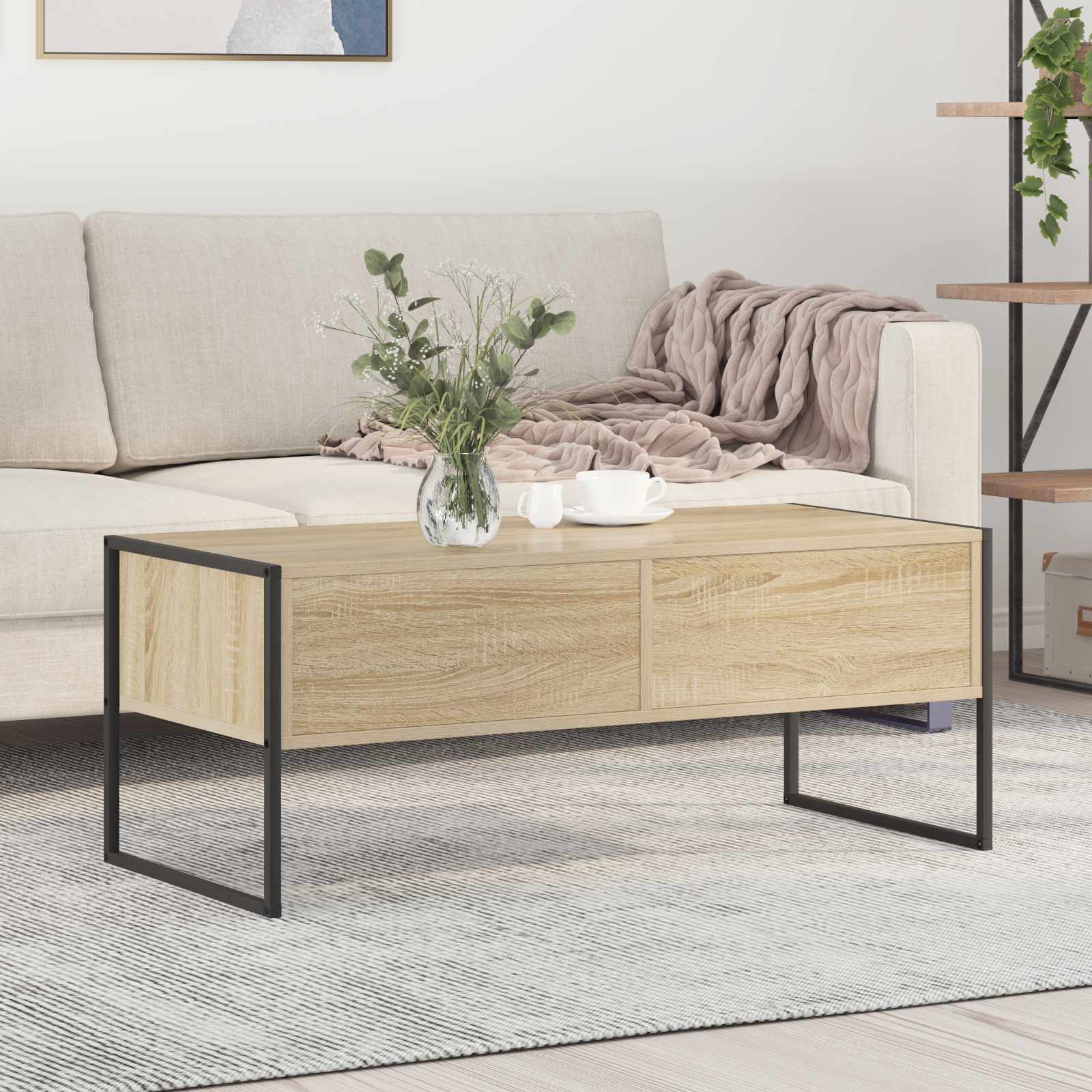 vidaXL Stolik kawowy Sonoma 100 x 46 x 40 cm Materiał drewnopochodny