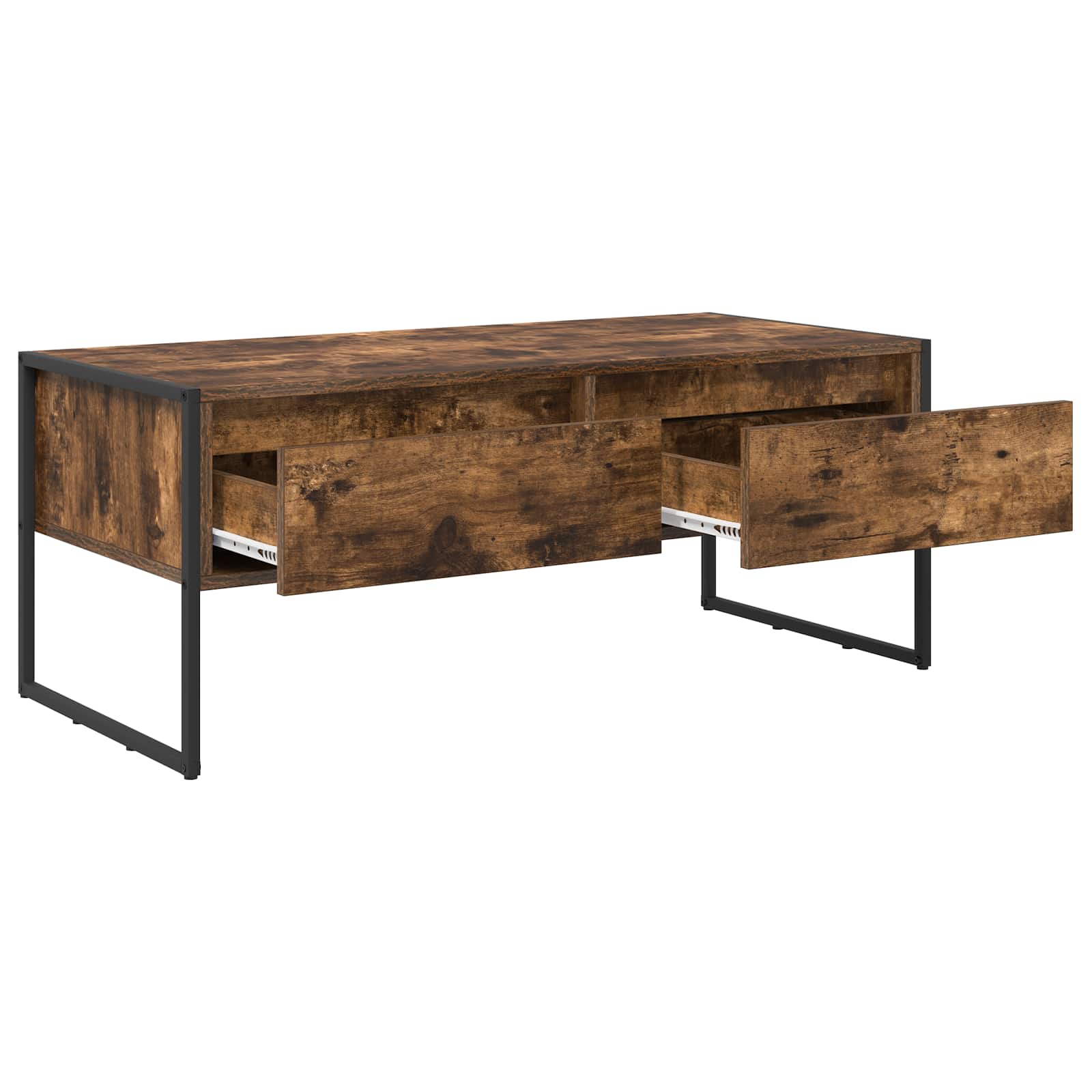 vidaXL Stolik kawowy z szufladą Dąb dymny 100 x 46 x 40 cm
