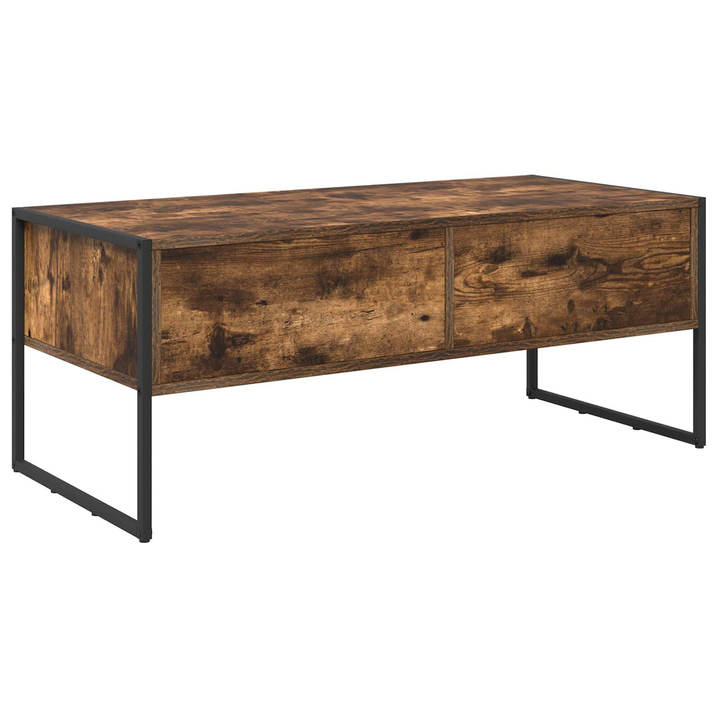 vidaXL Stolik kawowy z szufladą Dąb dymny 100 x 46 x 40 cm