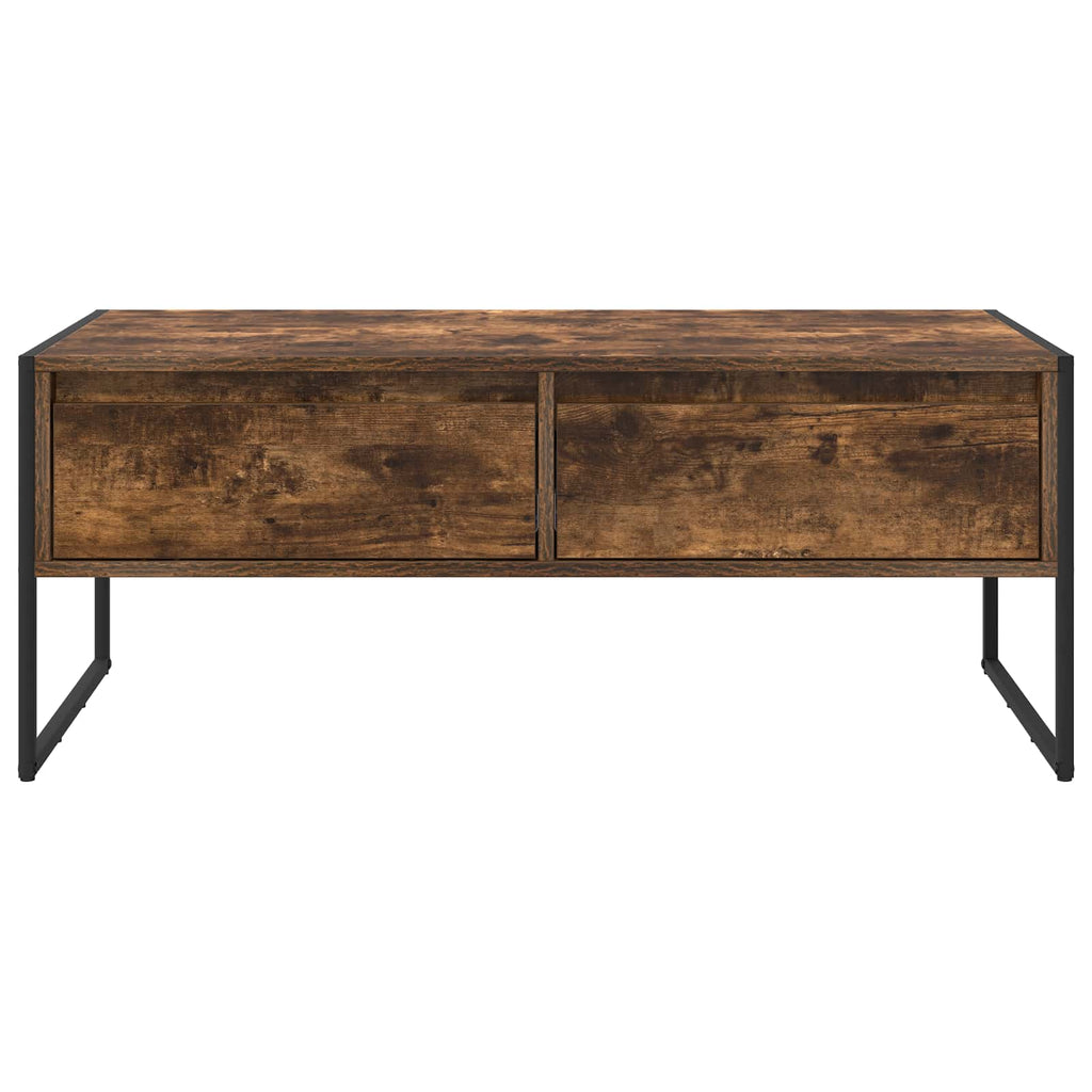 vidaXL Stolik kawowy z szufladą Dąb dymny 100 x 46 x 40 cm