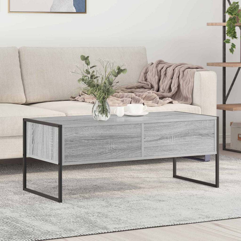 vidaXL Stolik kawowy z szufladą Szary Sonoma 100 x 46 x 40 cm