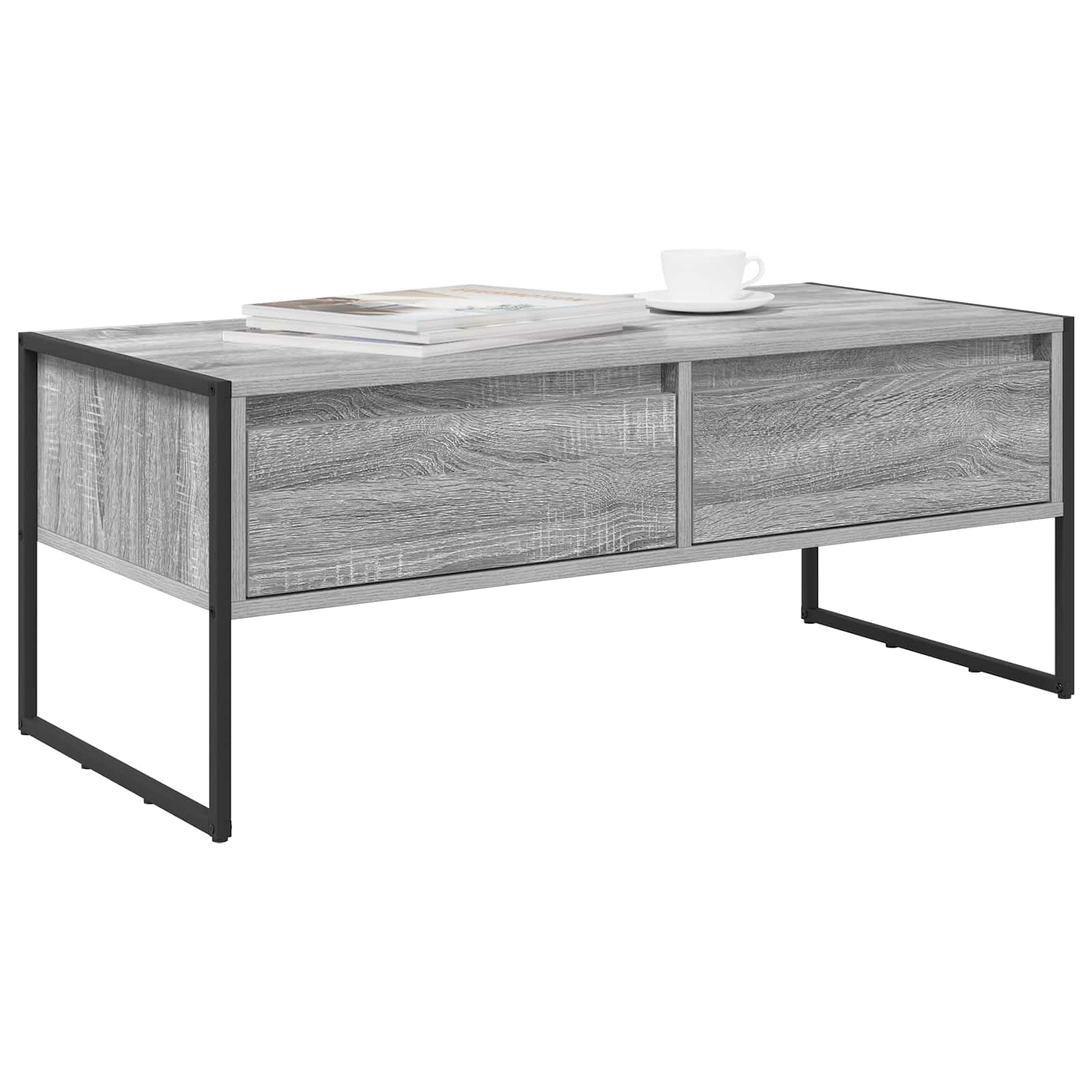 vidaXL Stolik kawowy z szufladą Szary Sonoma 100 x 46 x 40 cm