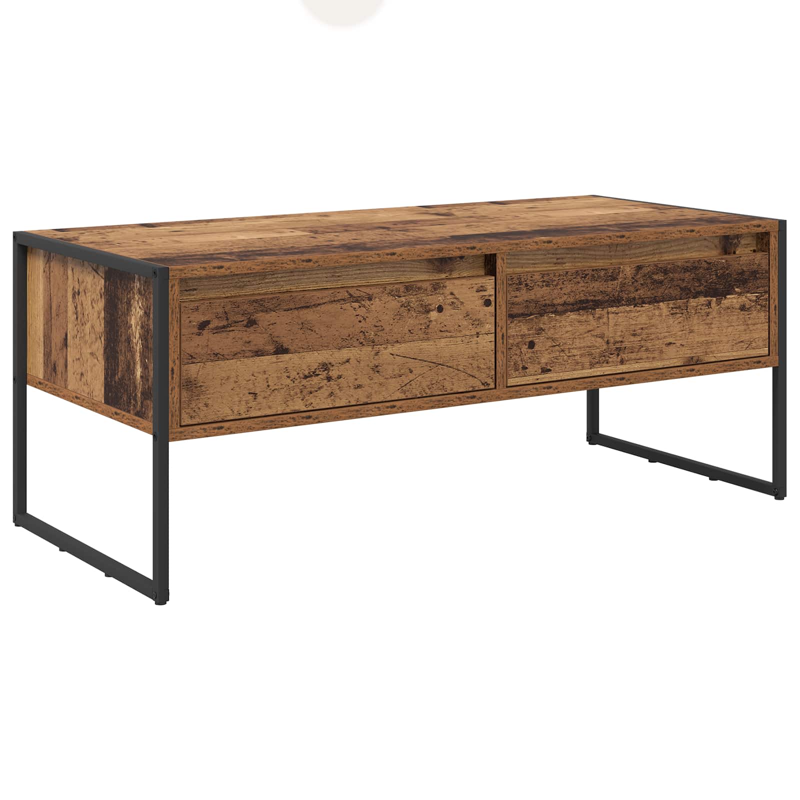 vidaXL Stolik kawowy z szufladą Stare drewno 100 x 46 x 40 cm