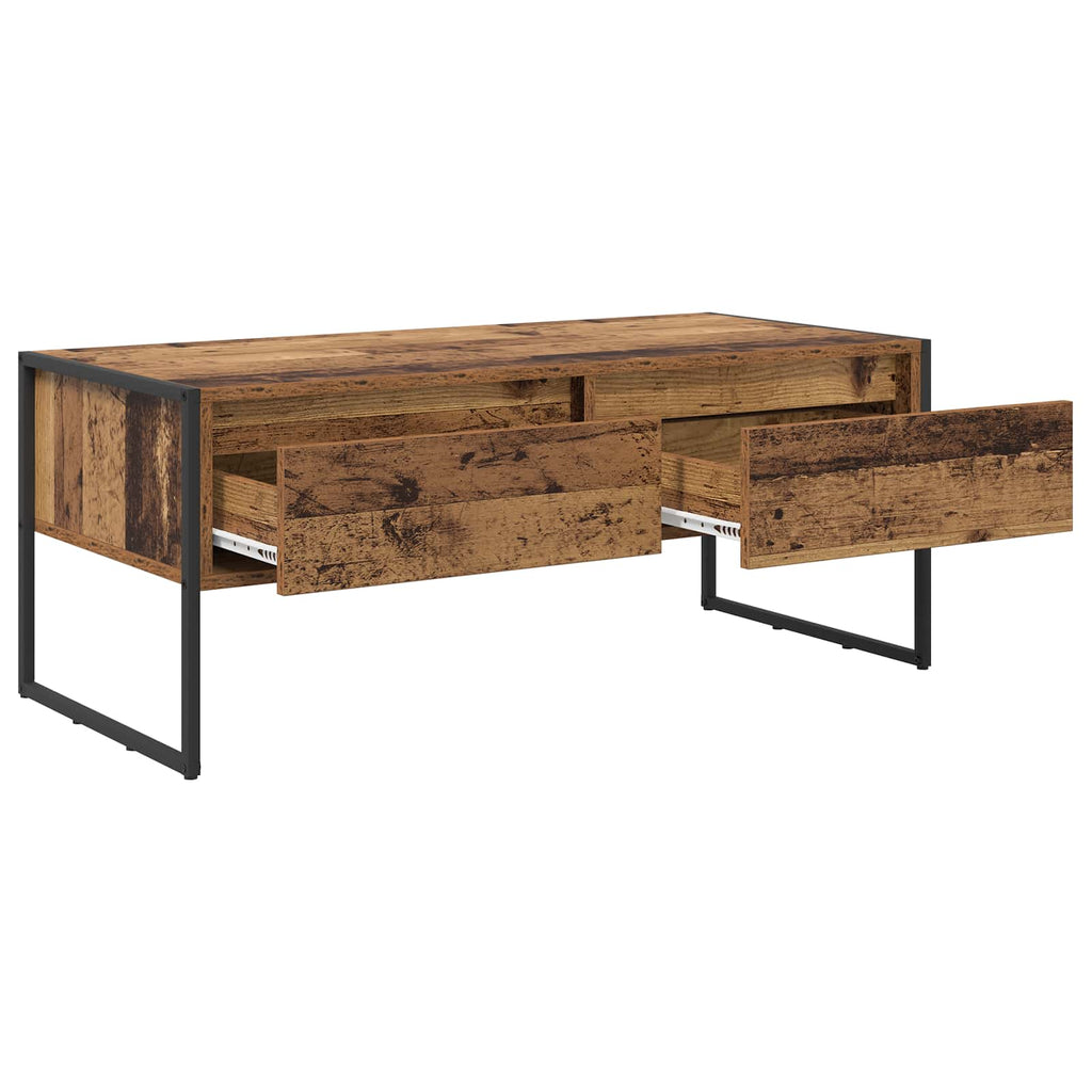 vidaXL Stolik kawowy z szufladą Stare drewno 100 x 46 x 40 cm