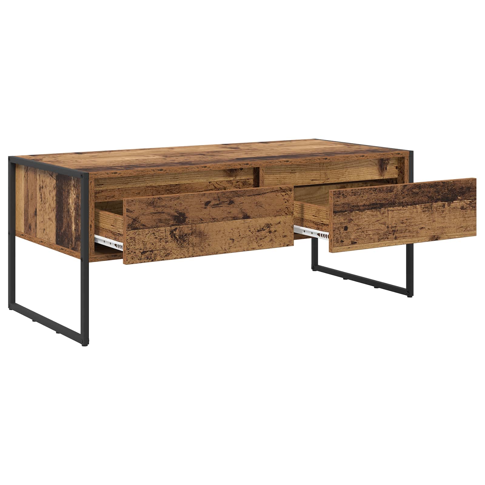 vidaXL Stolik kawowy z szufladą Stare drewno 100 x 46 x 40 cm