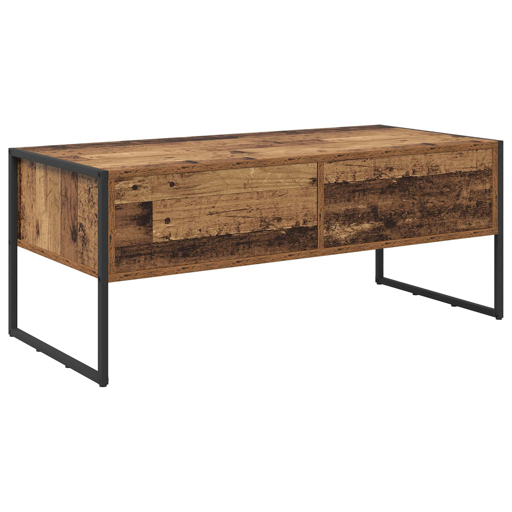 vidaXL Stolik kawowy z szufladą Stare drewno 100 x 46 x 40 cm