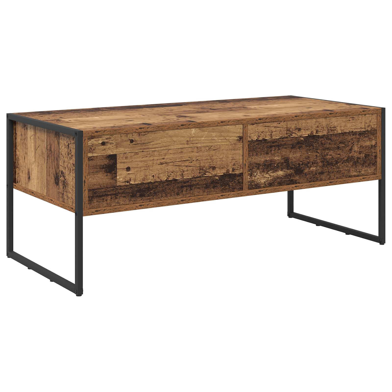 vidaXL Stolik kawowy z szufladą Stare drewno 100 x 46 x 40 cm