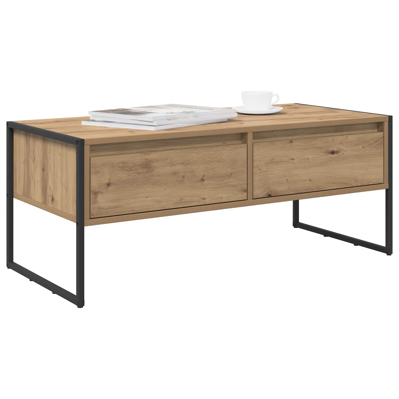 vidaXL Stolik kawowy z szufladą Dąb rzemieślniczy 100 x 46 x 40 cm