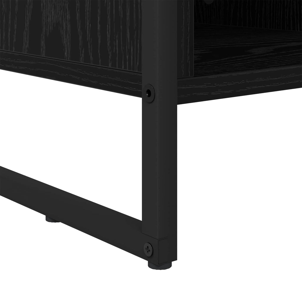 vidaXL Szafka na buty z przechowywaniem Czarny Dąb 100 x 35 x 44 cm