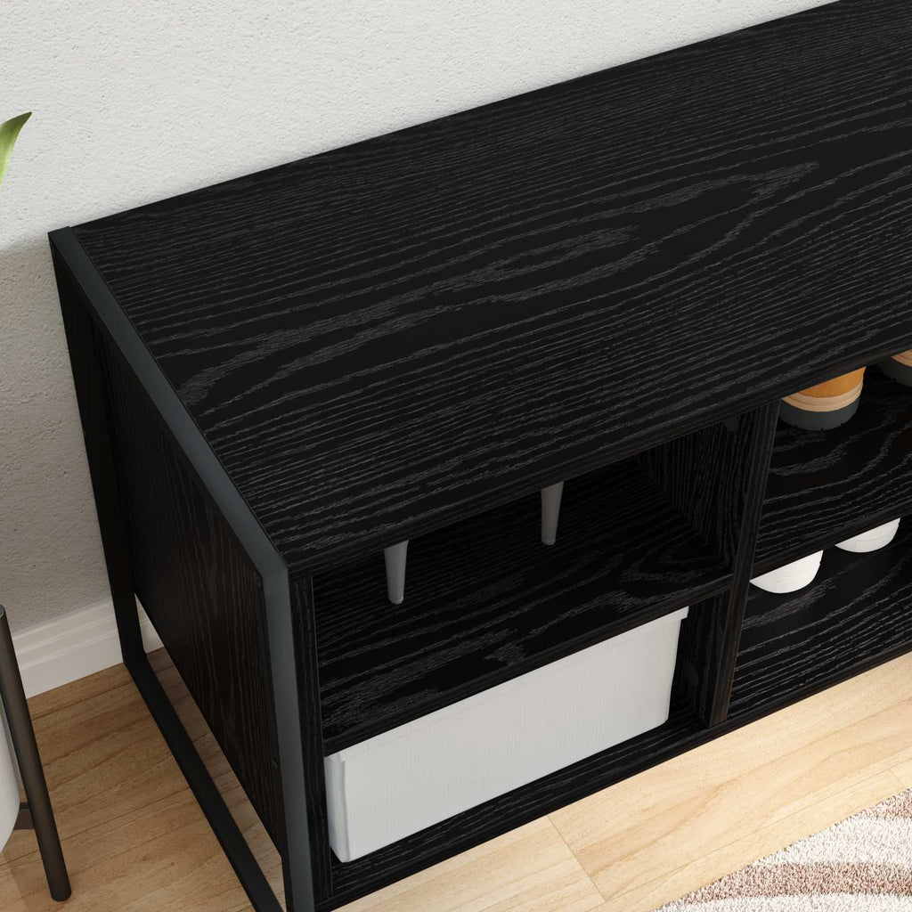 vidaXL Szafka na buty z przechowywaniem Czarny Dąb 100 x 35 x 44 cm