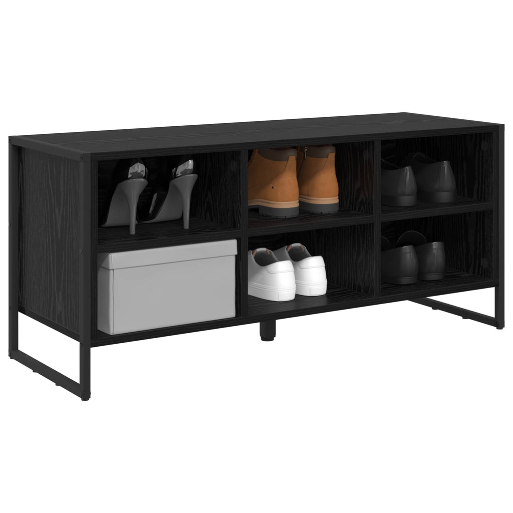 vidaXL Szafka na buty z przechowywaniem Czarny Dąb 100 x 35 x 44 cm