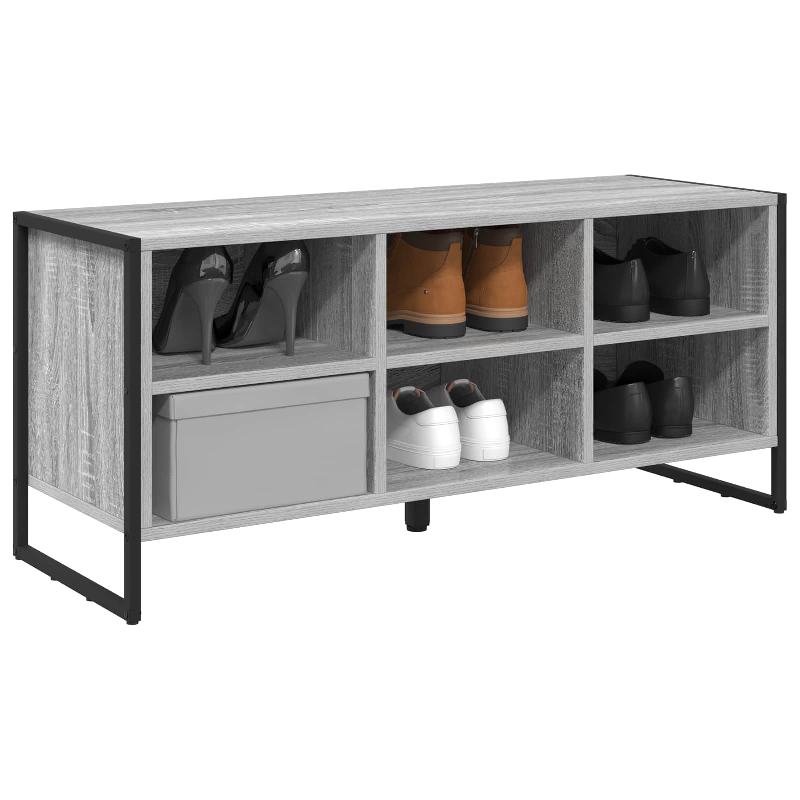 vidaXL Szafka na buty z przechowywaniem Szary Sonoma 100 x 35 x 44 cm