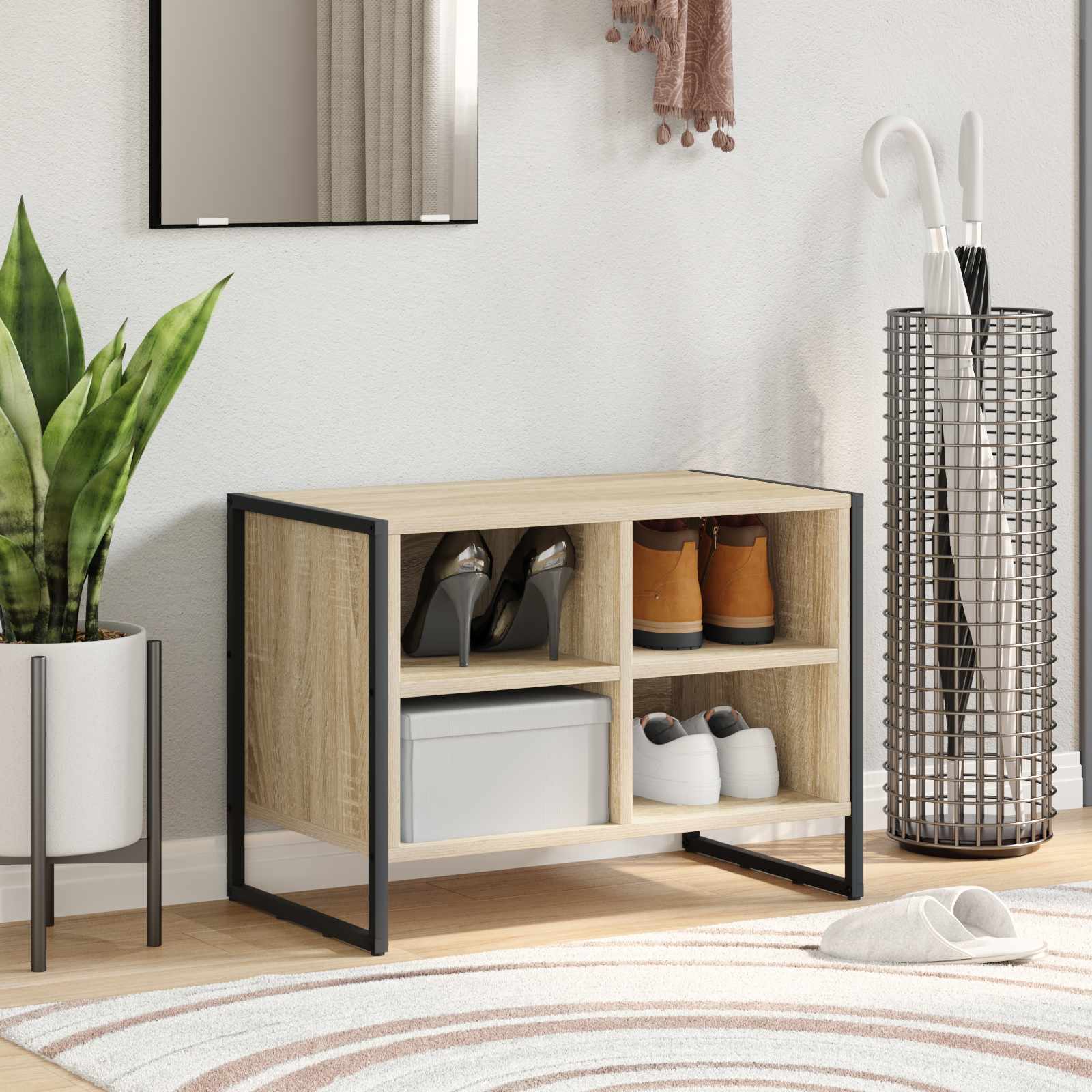 vidaXL Szafka na buty Sonoma 60 x 35 x 44 cm Materiał drewnopochodny