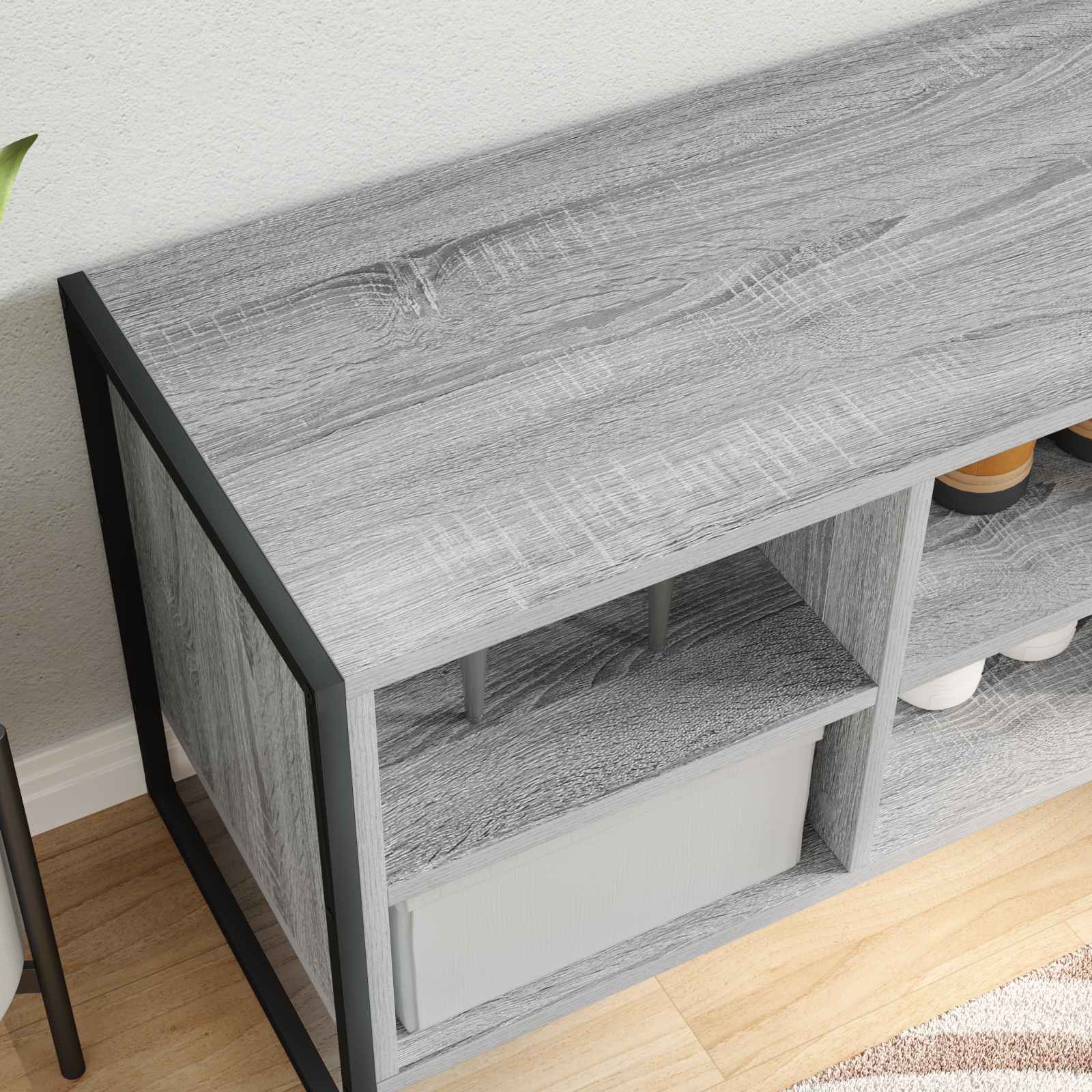 vidaXL Szafka na buty z przechowywaniem Szary Sonoma 60 x 35 x 44 cm
